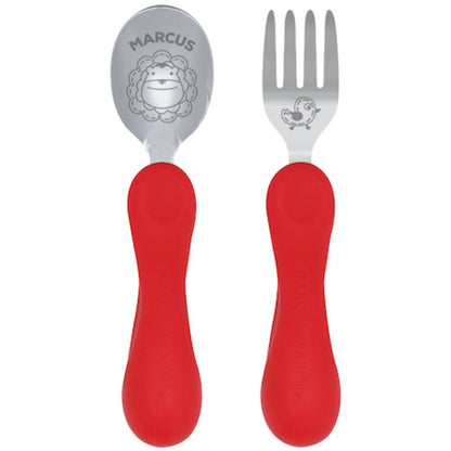 Silicone Easy Grip Spoon & Fork Set - BambiniJO | Buy Online | Jordan