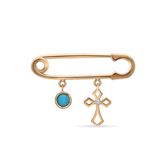 Cross Diamond Baby Pin | Rose Gold