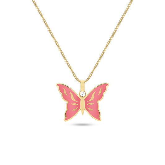 Joy Butterfly Diamond Necklace | Enamel Collection