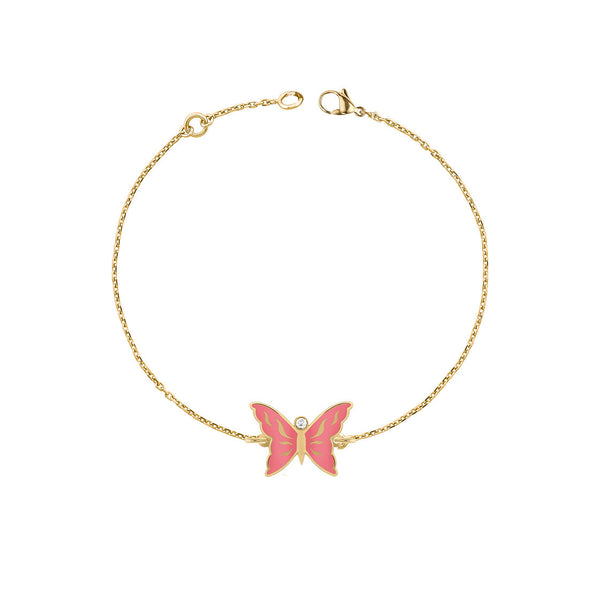 Joy Butterfly Chain Diamond Bracelet | Enamel Collection