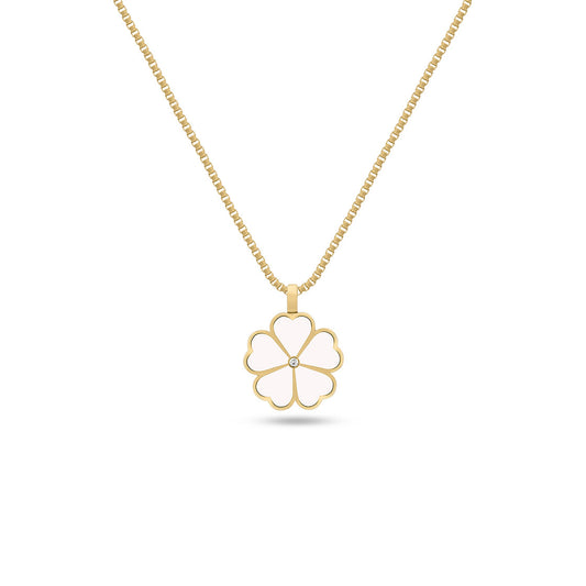 Lucky Clover Diamond Necklace | Enamel Collection