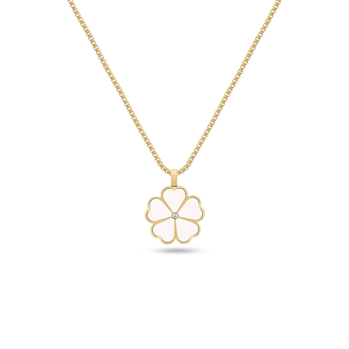 Lucky Clover Diamond Necklace | Enamel Collection