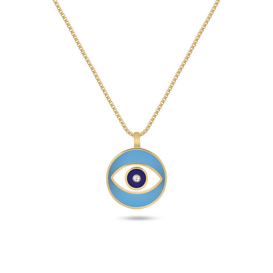 Blue Nazar Diamond Necklace | Enamel Collection