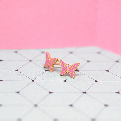 Joy Butterfly Diamond Earrings | Enamel Collection