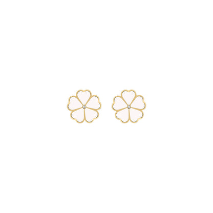 Lucky Clover Diamond Earrings | Enamel Collection