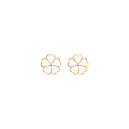 Lucky Clover Diamond Earrings | Enamel Collection