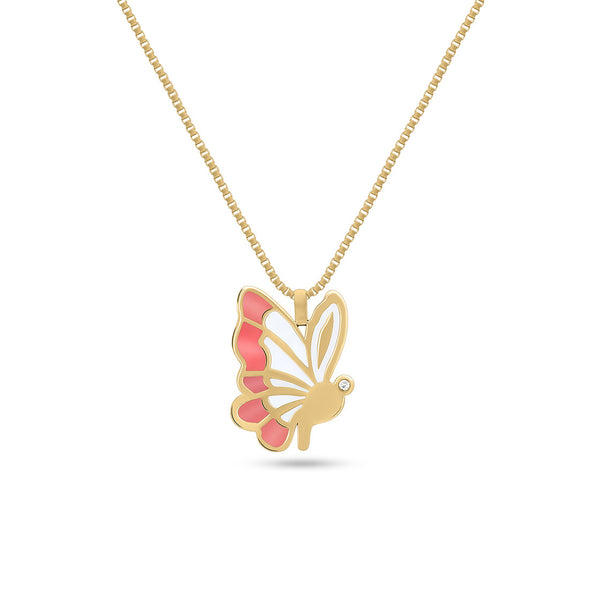 Hope Butterfly Diamond Necklace | Enamel Collection