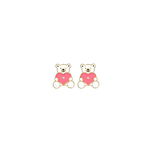 Teddy Bear Diamond Earrings | Enamel Collection