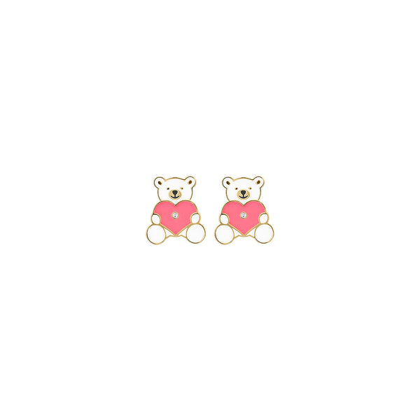 Teddy Bear Diamond Earrings | Enamel Collection