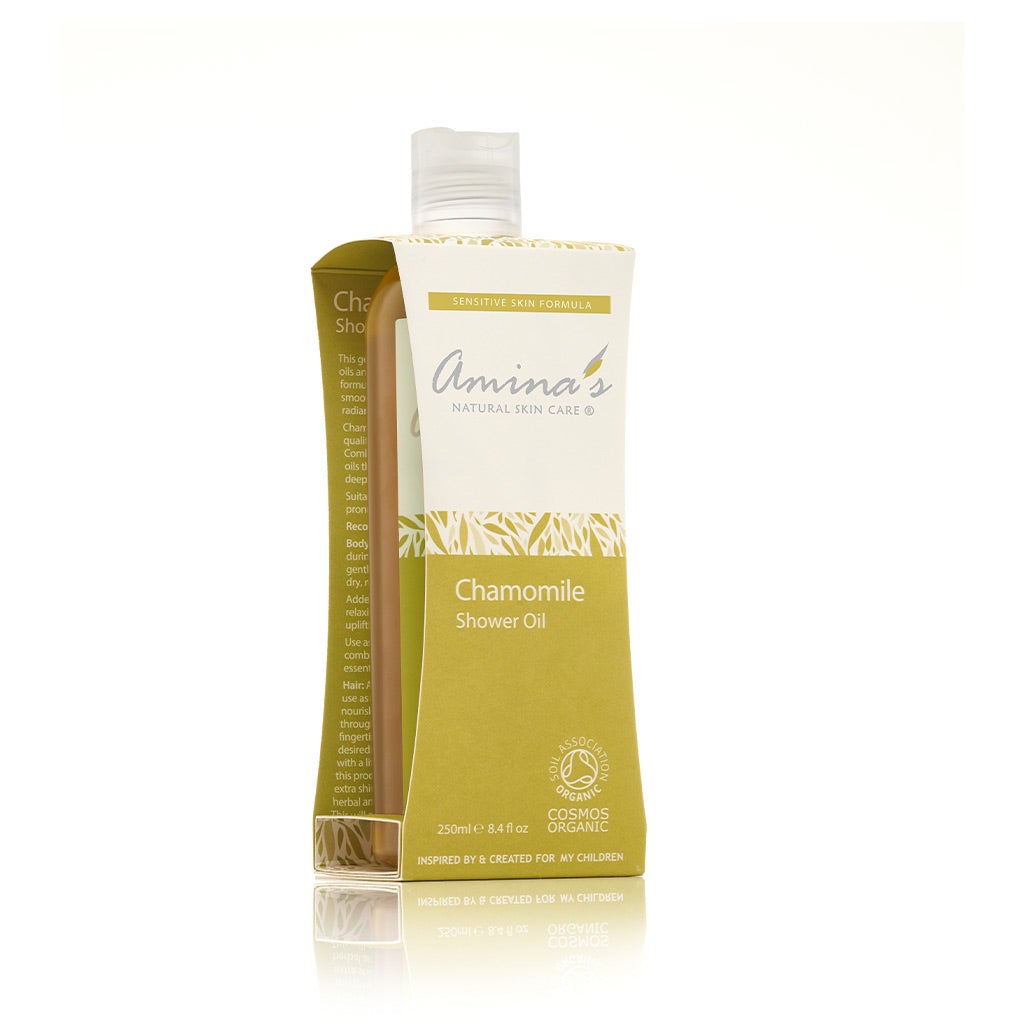 Amina's Organic Chamomile Shower Oil 250ml - BambiniJO | Buy Online | Jordan