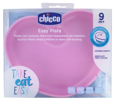 Chicco - Silicone Heart Shaped Suction Plate 9m+ Chicco - Silicone Heart Shaped Suction Plate 9m+