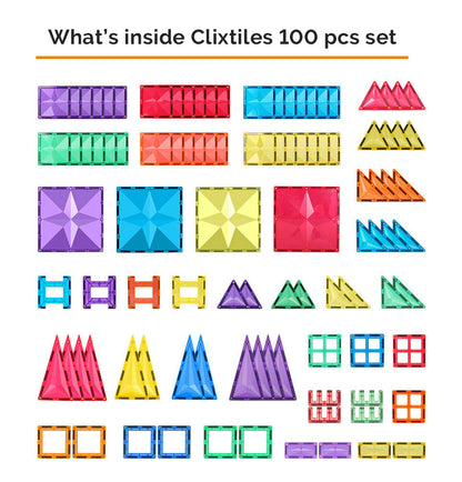 Clix-Tiles - Building Tiles 100 Pieces Set - BambiniJO | Buy Online | Jordan