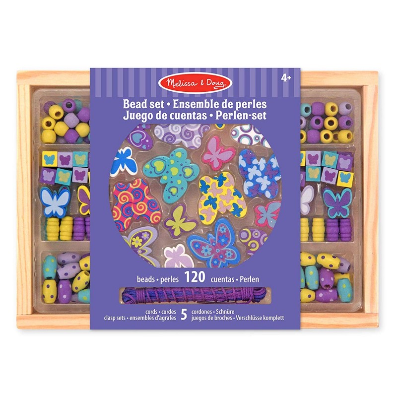 Melissa & Doug Created by Me! Butterfly Beads Wooden Bead Kit 4Y+ Melissa & Doug Created by Me! Butterfly Beads Wooden Bead Kit 4Y+