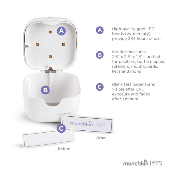 Munchkin Portable UV Sterilizer | Kills 99.99% of Germs in 59 Seconds - BambiniJO | Buy Online | Jordan