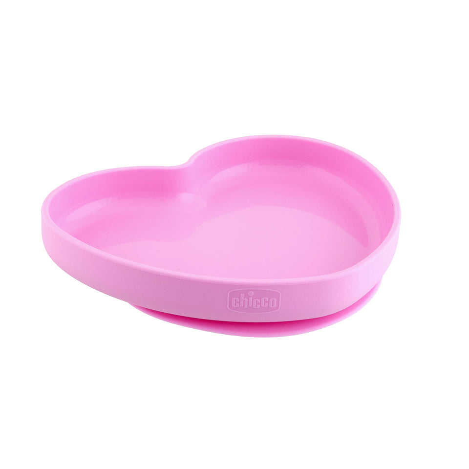 Chicco - Silicone Heart Shaped Suction Plate 9m+ Chicco - Silicone Heart Shaped Suction Plate 9m+