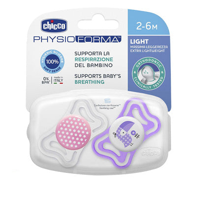 Chicco - Physio Light Soother 2-6m - 2 pcs Chicco - Physio Light Soother 2-6m - 2 pcs
