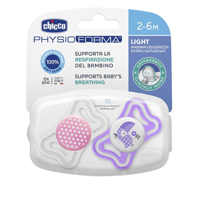 Chicco - Physio Light Soother 2-6m - 2 pcs - BambiniJO | Buy Online | Jordan