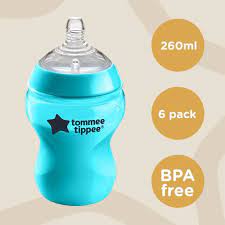 Tommee Tippee Closer to Nature 260ML Bright Bottle - 6 Bottles - BambiniJO | Buy Online | Jordan