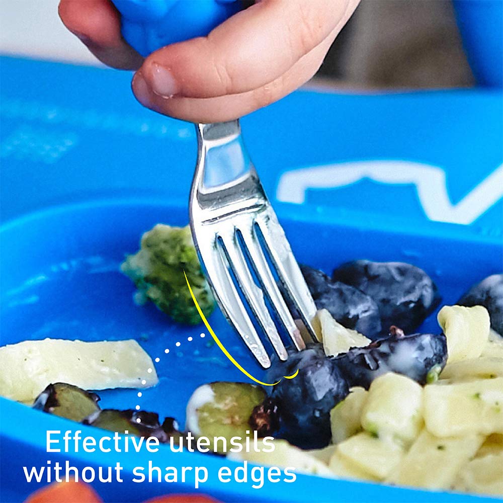 Silicone Palm Grasp Spoon & Fork Set | 18M+ Silicone Palm Grasp Spoon & Fork Set | 18M+