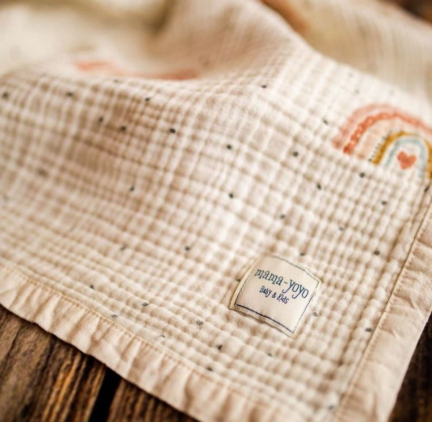 Organic Baby Blanket | 4 Layers Muslin | Nude Rainbow - BambiniJO | Buy Online | Jordan