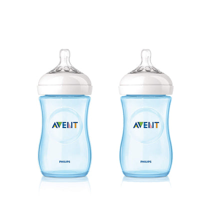 Philips Avent Natural Baby Bottle Blue 260ml Pack of 2 - BambiniJO