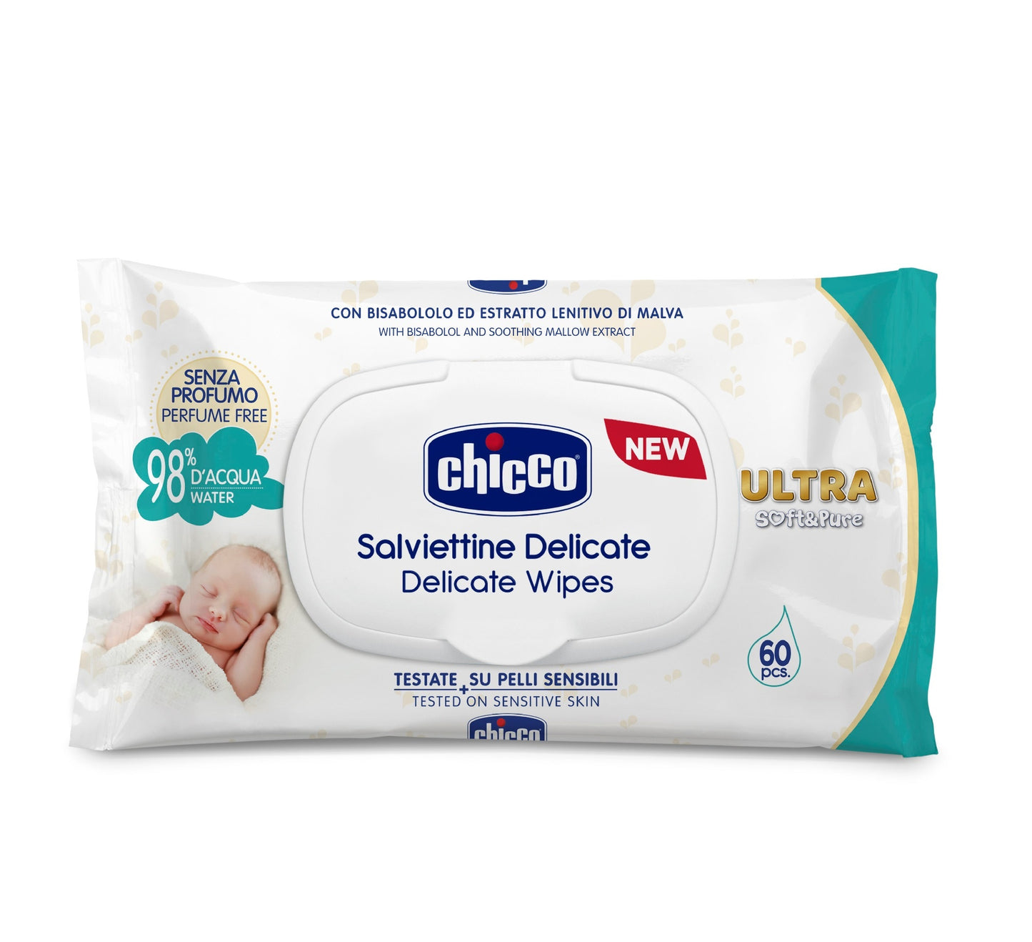 Chicco Ultra Soft Delicate Wipes 60 Pieces