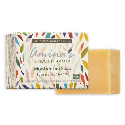 Amina's Organic Moisturising Soap for Sensitive Skin, Cold Process Soap, 130g - BambiniJO | Buy Online | Jordan