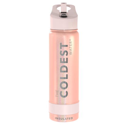 The Coldest Water -Straw Sports Bottle - 710ml - 24 OZ - Forever Pink Glitter