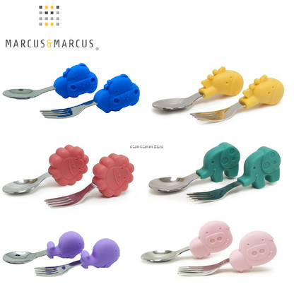 Silicone Palm Grasp Spoon & Fork Set | 18M+ - BambiniJO | Buy Online | Jordan