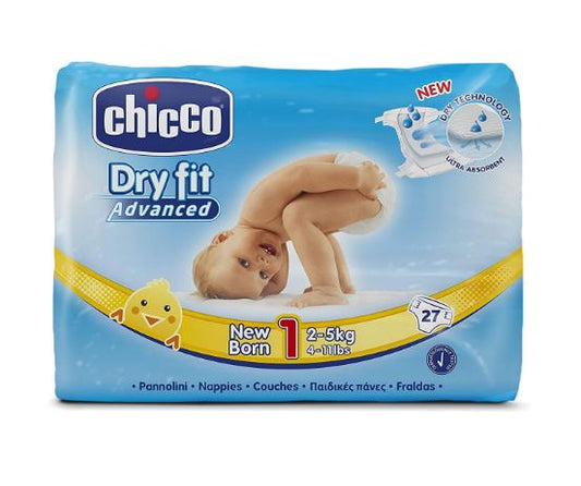 Chicco DRY FIT ADVANCED Size 1 NEWBORN 2-5 KG, 27/Pack - BambiniJO