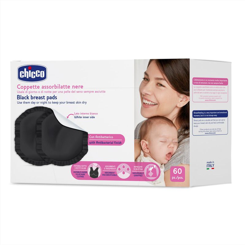 Chicco Abosorbant Breast Pads 60 Pcs | Black Chicco Abosorbant Breast Pads 60 Pcs | Black