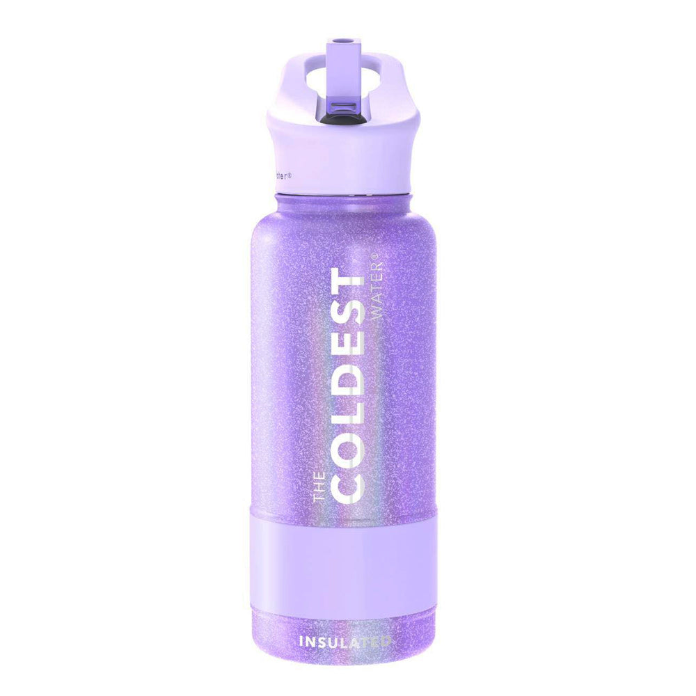COLDEST -Straw Sports Bottle - 946ml - 32 OZ - Purple Glitter - BambiniJO | Buy Online | Jordan