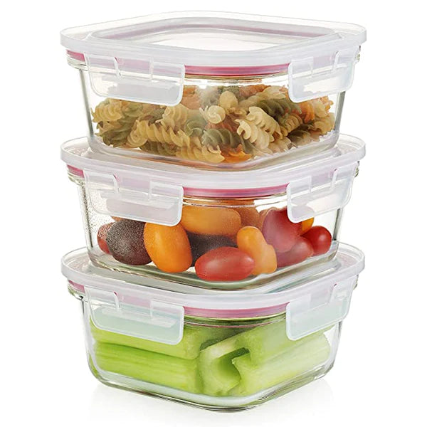 Komax - Oven Glass Square Food Storage Container, 520 ml