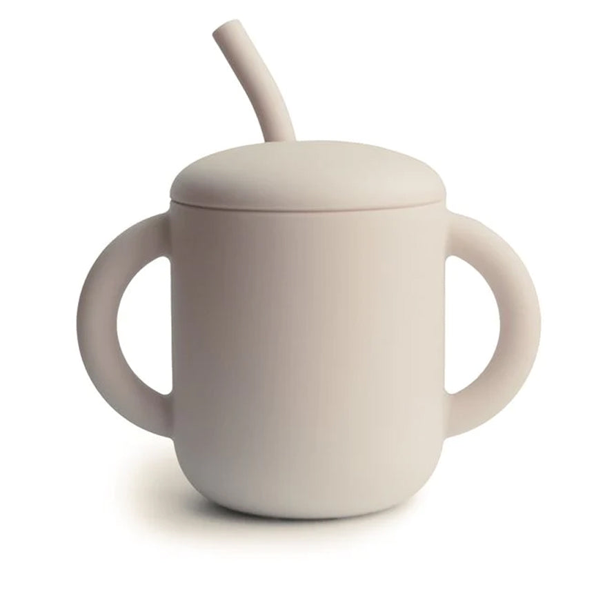 MUSHIE - Silicone Training Cup + Straw - Shifting Sand - BambiniJO | Buy Online | Jordan