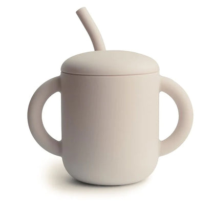 MUSHIE - Silicone Training Cup + Straw - Shifting Sand - BambiniJO | Buy Online | Jordan