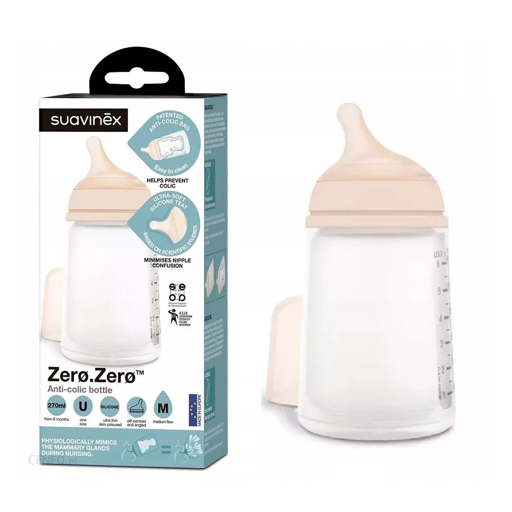 Suavinex Zero Zero – Anticolic Bottle 270Ml Med - Little Stars Malta