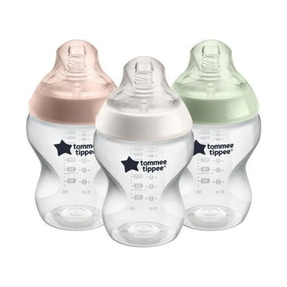 Tommee Tippee Closer to Nature 260ML Pastel Clear Bottle - 3 Bottles - BambiniJO | Buy Online | Jordan