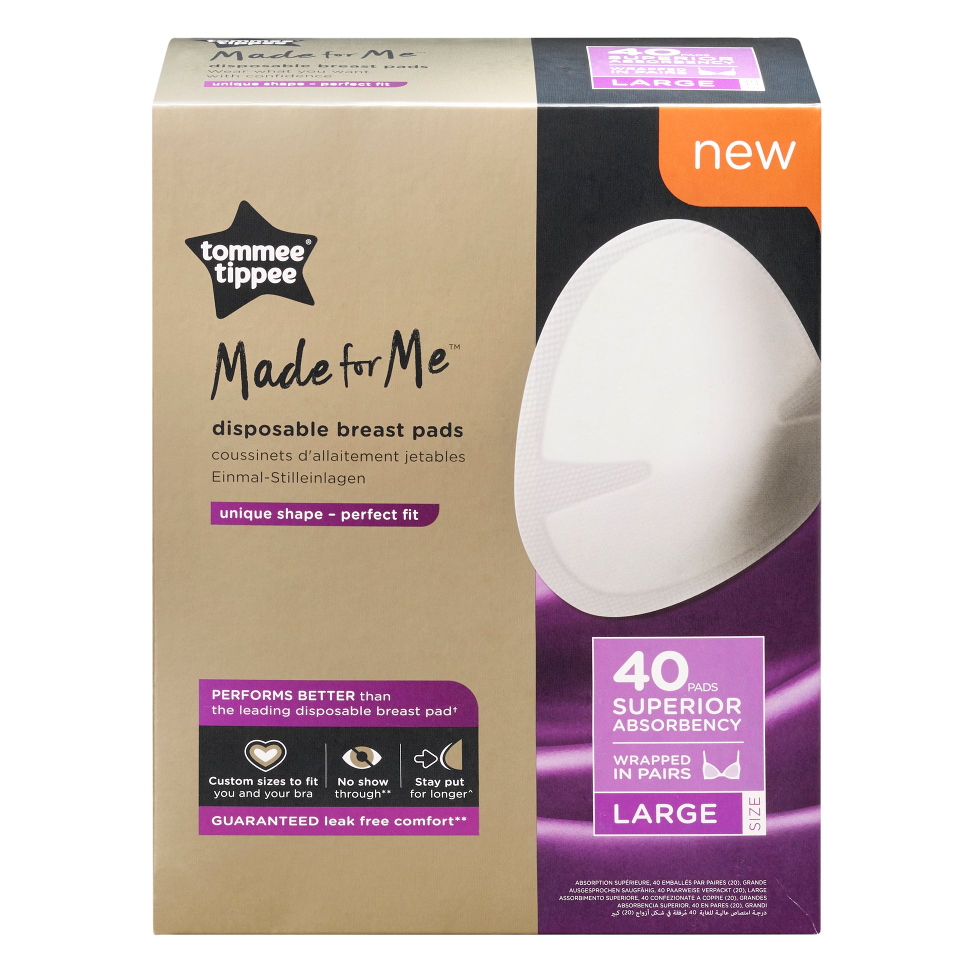 Made for Me Breast Pads Large, 40 Pack Made for Me Breast Pads Large, 40 Pack