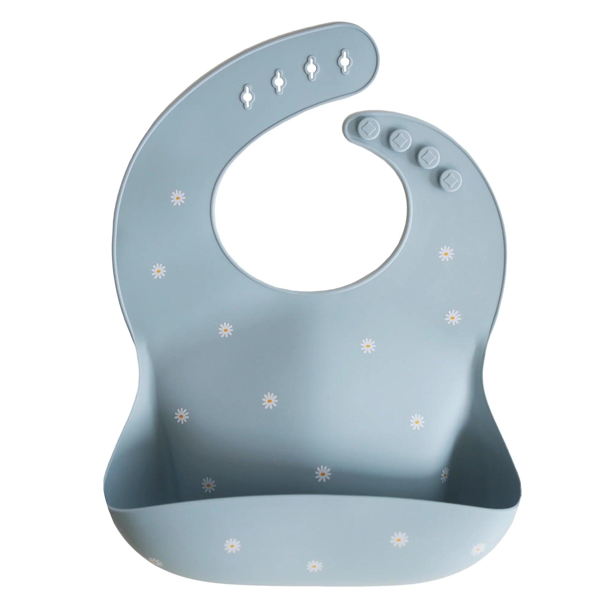 Silicone Baby Bib - White Daisy Silicone Baby Bib - White Daisy