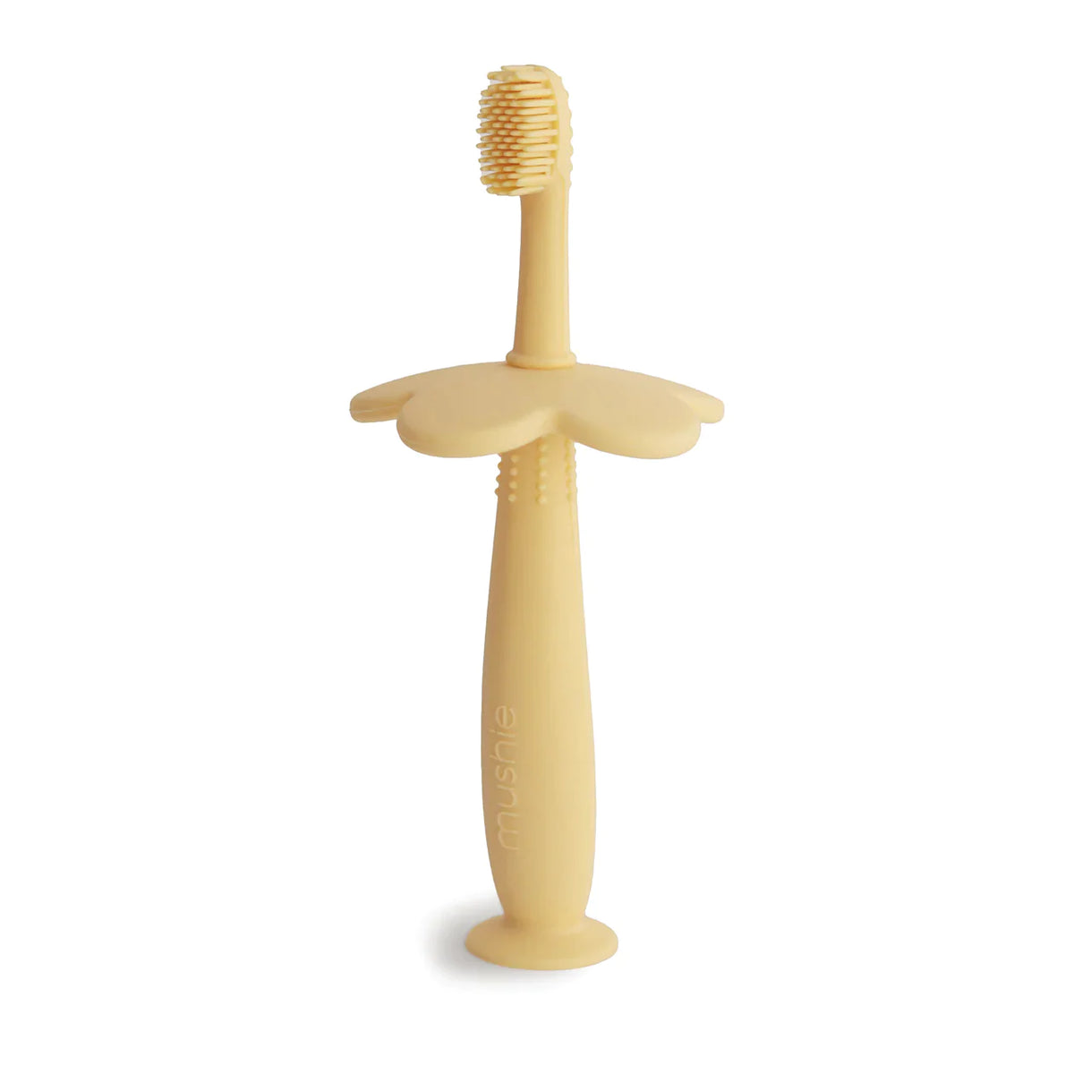 MUSHIE - Silicone Flower Training Toothbrush - Pale Daffadil MUSHIE - Silicone Flower Training Toothbrush - Pale Daffadil