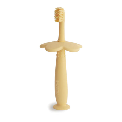 MUSHIE - Silicone Flower Training Toothbrush - Pale Daffadil - BambiniJO | Buy Online | Jordan