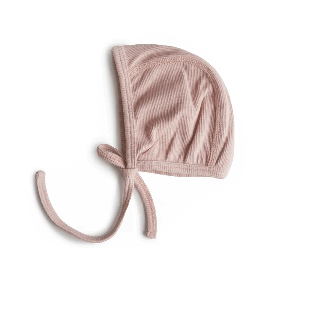 MUSHIE - Organic Ribbed Baby Bonnet - Blush - BambiniJO | Buy Online | Jordan