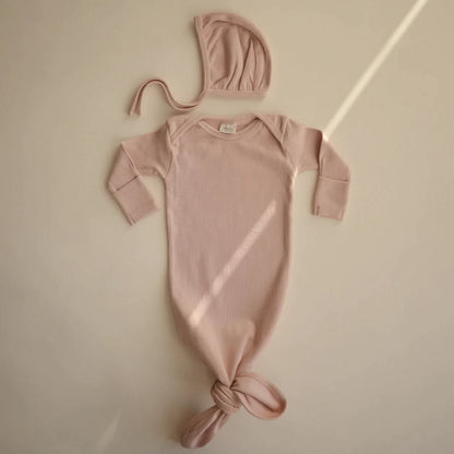 MUSHIE - Organic Ribbed Baby Bonnet - Blush - BambiniJO | Buy Online | Jordan