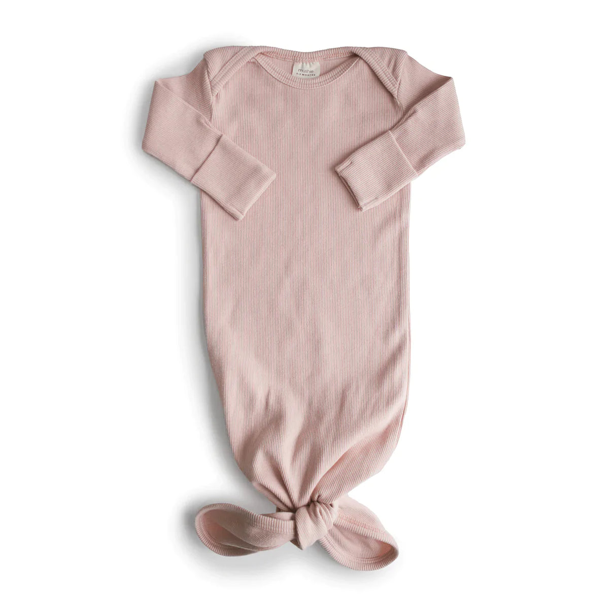 MUSHIE - Organic Ribbed Knotted Baby Gown MUSHIE - Organic Ribbed Knotted Baby Gown