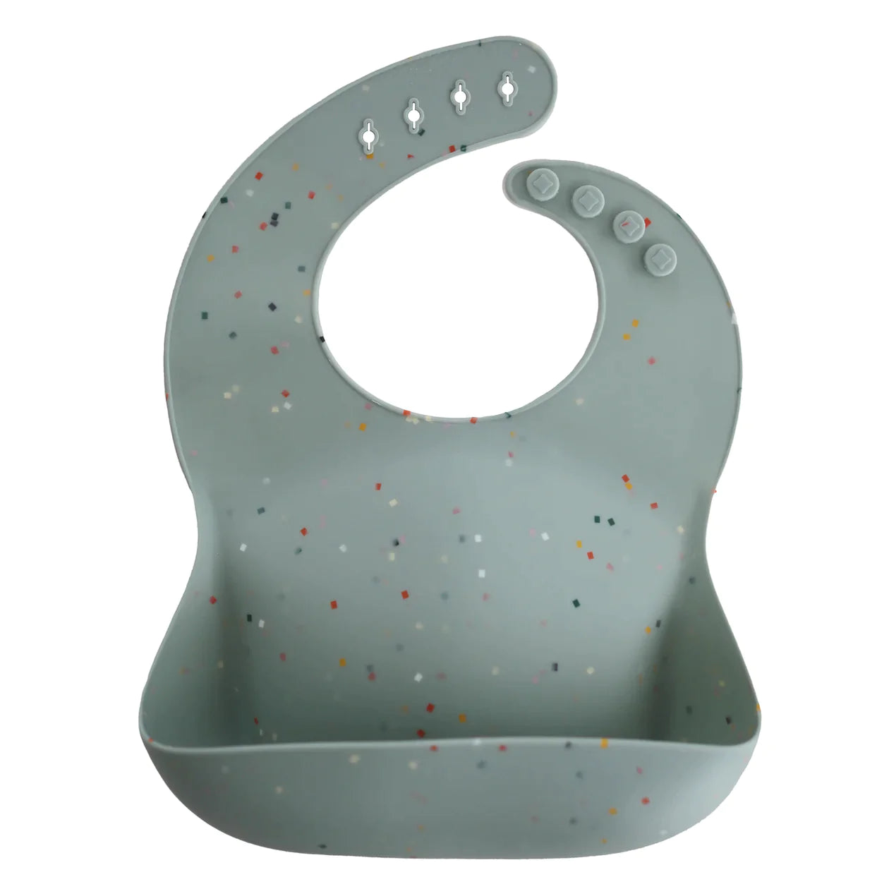 Silicone Baby Bib - Cambridge Blue Confetti Silicone Baby Bib - Cambridge Blue Confetti