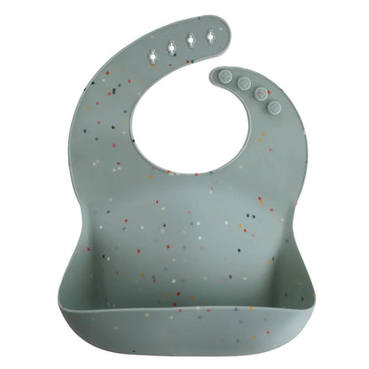 Silicone Baby Bib - Cambridge Blue Confetti - BambiniJO | Buy Online | Jordan
