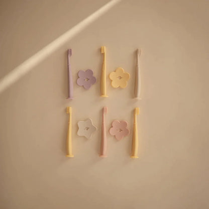 MUSHIE - Silicone Flower Training Toothbrush - Pale Daffadil - BambiniJO | Buy Online | Jordan