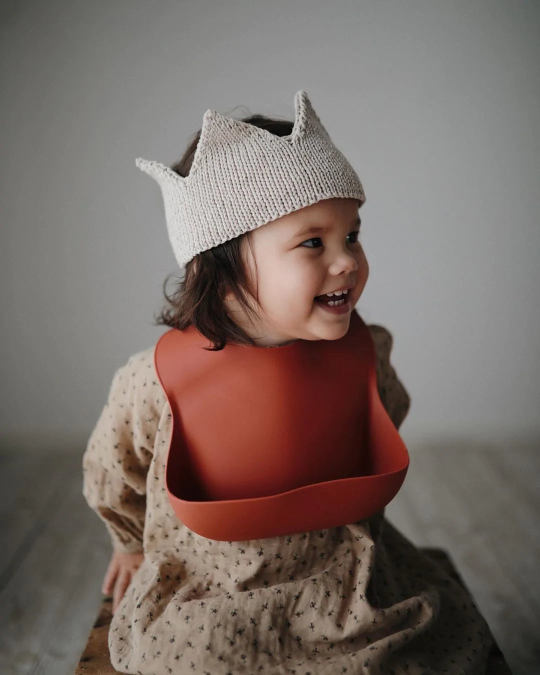 Silicone Baby Bib - Raw Sienna Silicone Baby Bib - Raw Sienna