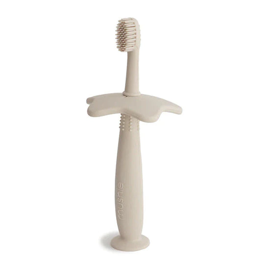 MUSHIE - Silicone Flower Training Toothbrush - Shifting Sand - BambiniJO | Buy Online | Jordan