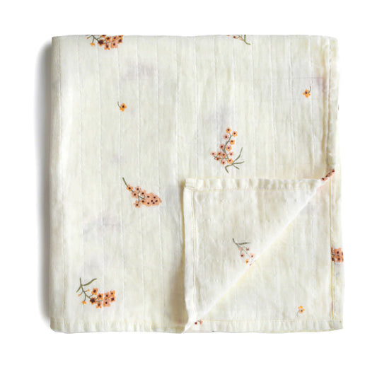 MUSHIE - Muslin Swaddle Blanket Organic Cotton - Flowers - BambiniJO | Buy Online | Jordan